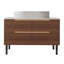 Meuble-lavabo de 36 pouces avec lavabo intégré en céramique et tiroirs à fermeture en douceur, autoportant ou mural pour une conception polyvalente