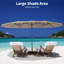 Très grand parasol de patio 15 pi x 9 pi avec auvent résistant aux rayons UV et cadre en acier robuste-645880560