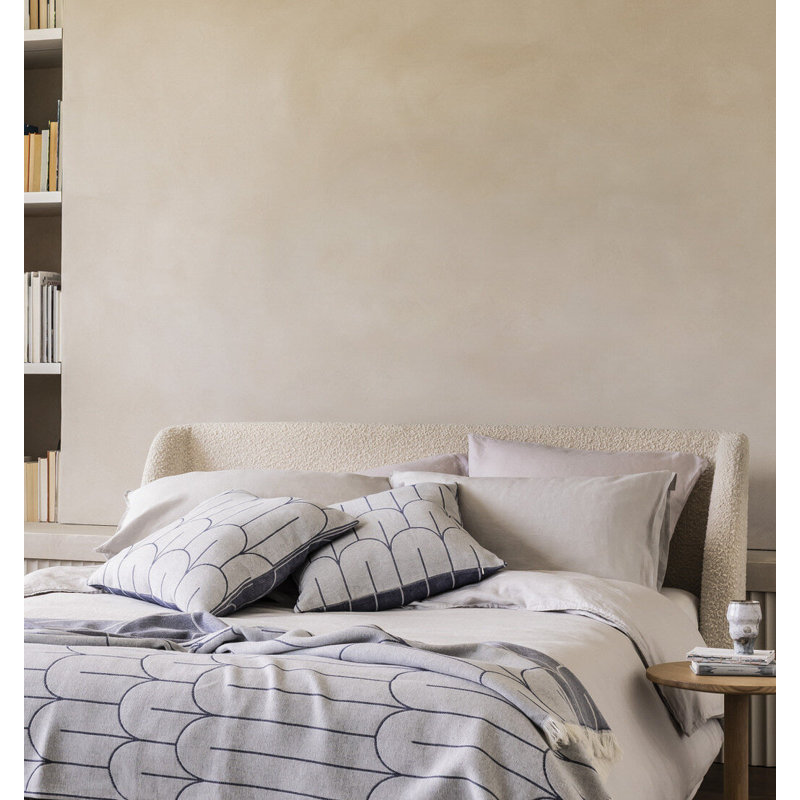 SCALES CUSHION COVER / OCHRE / 30 x 50, Blue, Square 19.8"