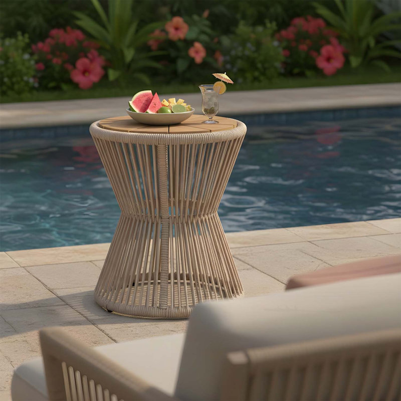 Table d'appoint d'extérieur, Beige