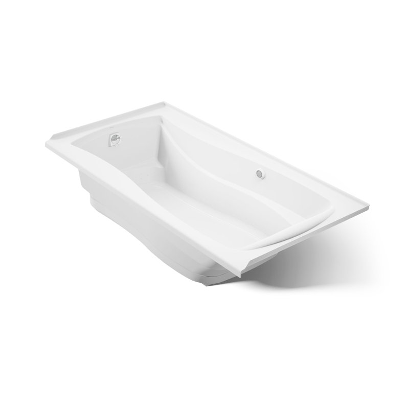 Mariposa 72" x 36" Air Acrylic Bathtub, Biscuit, Left