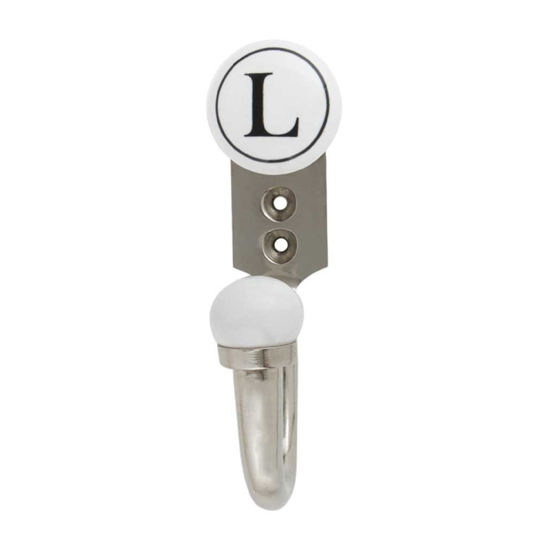 Letter L Ceramic Wall Hook