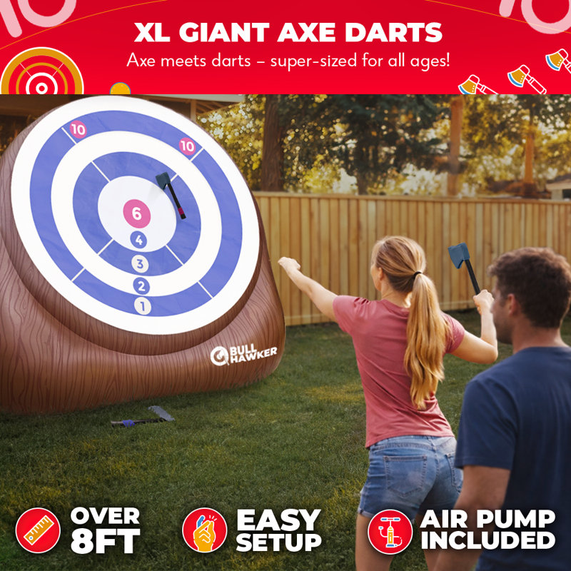 Jeu de fléchettes XL Bull Hawker - Hache géante, H 93 po x l 96 po x P 54 po