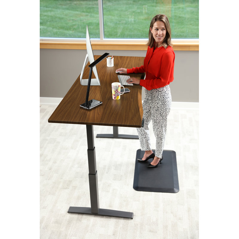 Adjustable Height Standing Desk, Medium Walnut/Charcoal