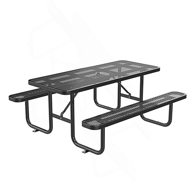 Longue table de pique-nique rectangulaire, Noir