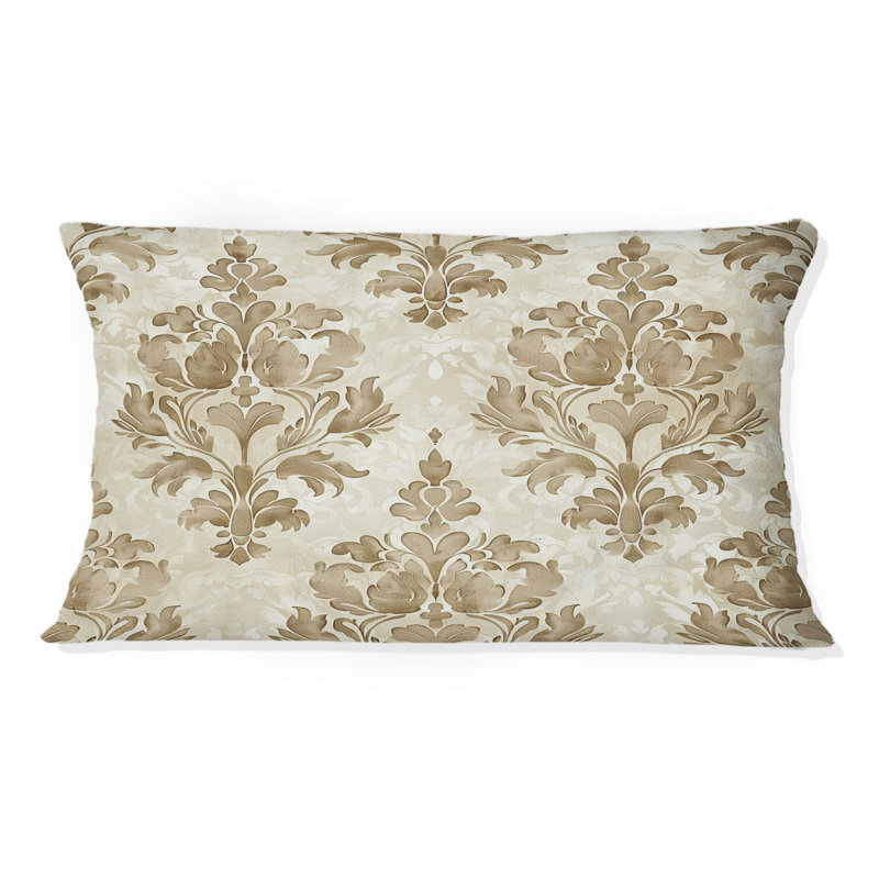 Coussin décoratif «Beige Country Floral Chic I», H 12 po x l 20 po, Forme rectangulaire