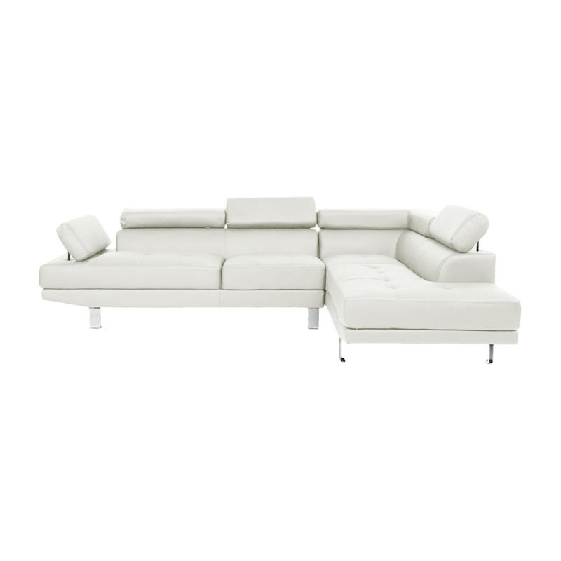 Canapé modulaire en similicuir blanc, Blanc
