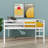 Full-Sized Bed Frame, Short Rubberwood  Loft Bed With Steps-555247298