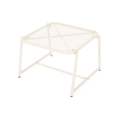 Table d'appoint en fer moderne, H 12,99 po, plateau en maille blanche pour l'extérieur, l 19,59 po x P 17,6 po