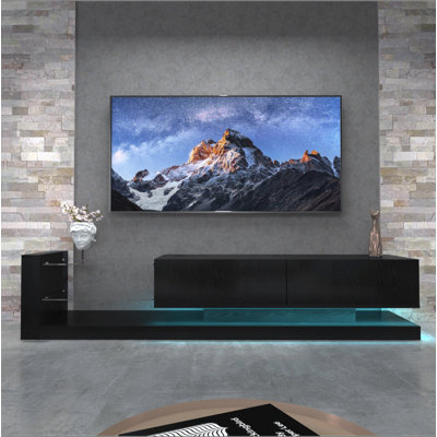 [New Update] LED TV Stand for 55 65 75 Inch TV, Modern Entertainment Center Equipped with Power Outlet, 50 60 70 Inch TV Console for Homes & Apartments