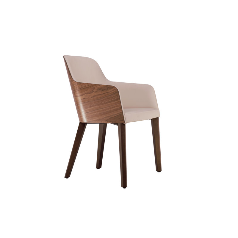 17'' H Faux Leather Upholstered Armchair, Cream