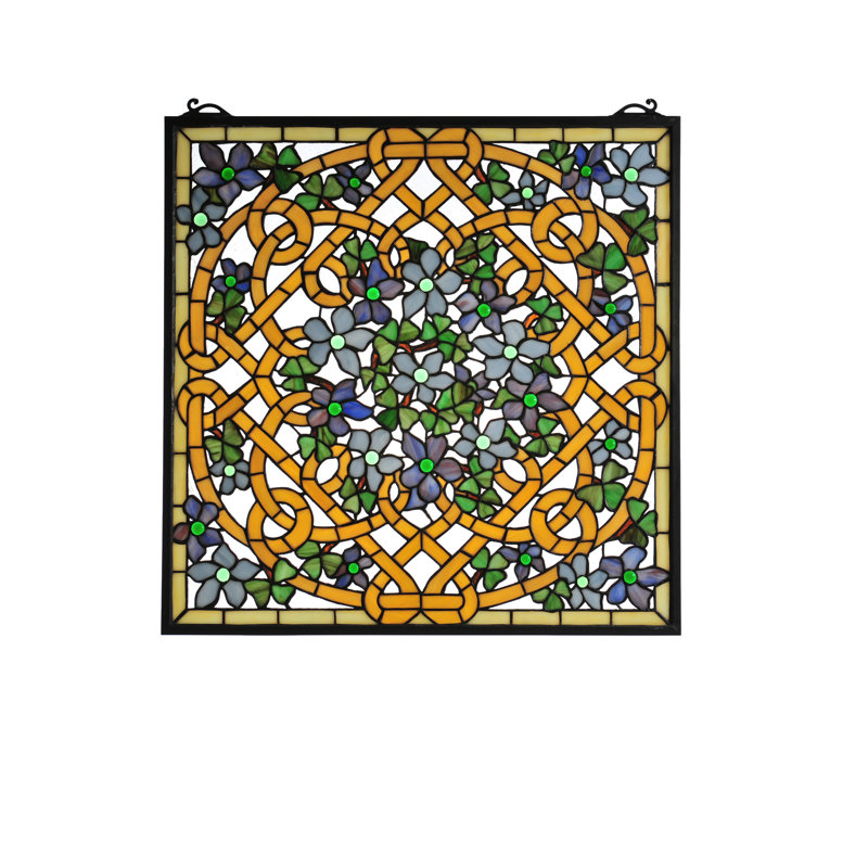 Tiffany Shamrock Garden Stained Glass Window