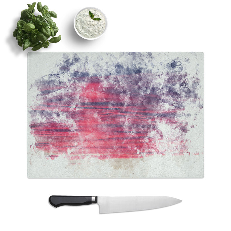 Tempered Glass Burning Clouds Chopping Board, 20 cm x 28.5 cm