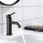 Robinet de salle de bain monocorps conforme à l'ADA - robinet cascade en acier inoxydable de 6,57 po de hauteur noir mat-117992948