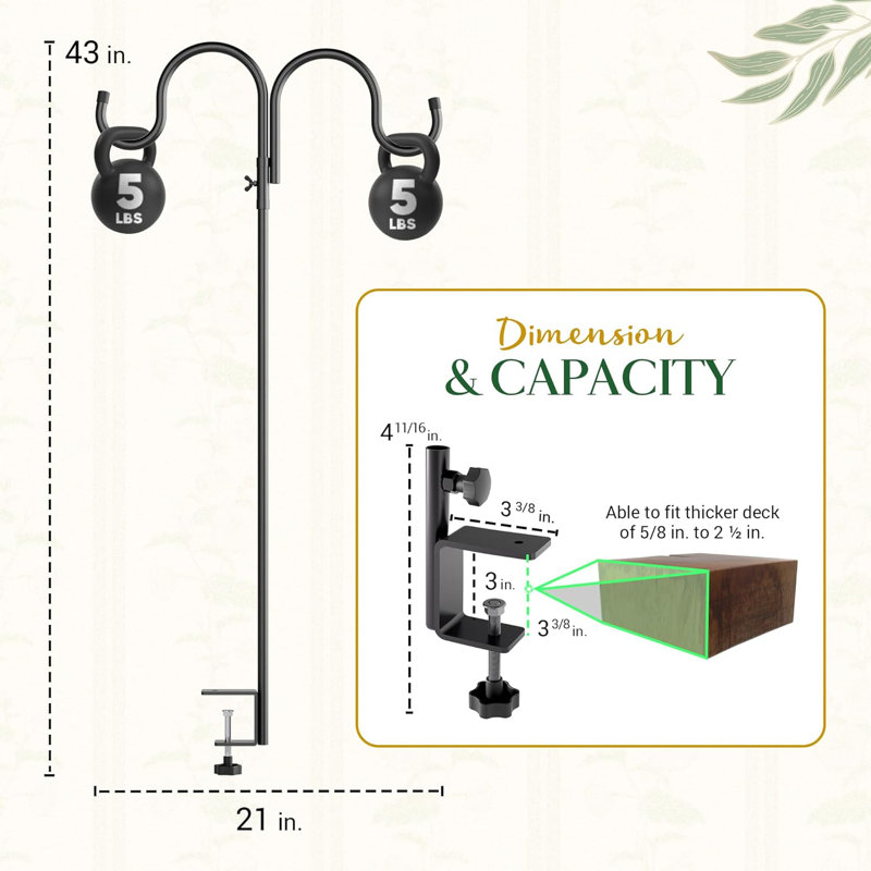 Metal - Vertical deck hook two side