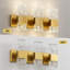 Luminaires de salle de bain modernes - Luminaires de salle de bain au-dessus d'un miroir, appliques murales en cristal à intensité variable 30 W, 3 lumières murales câblées, luminaires pour salle de bain 4 000 DEL-114886663