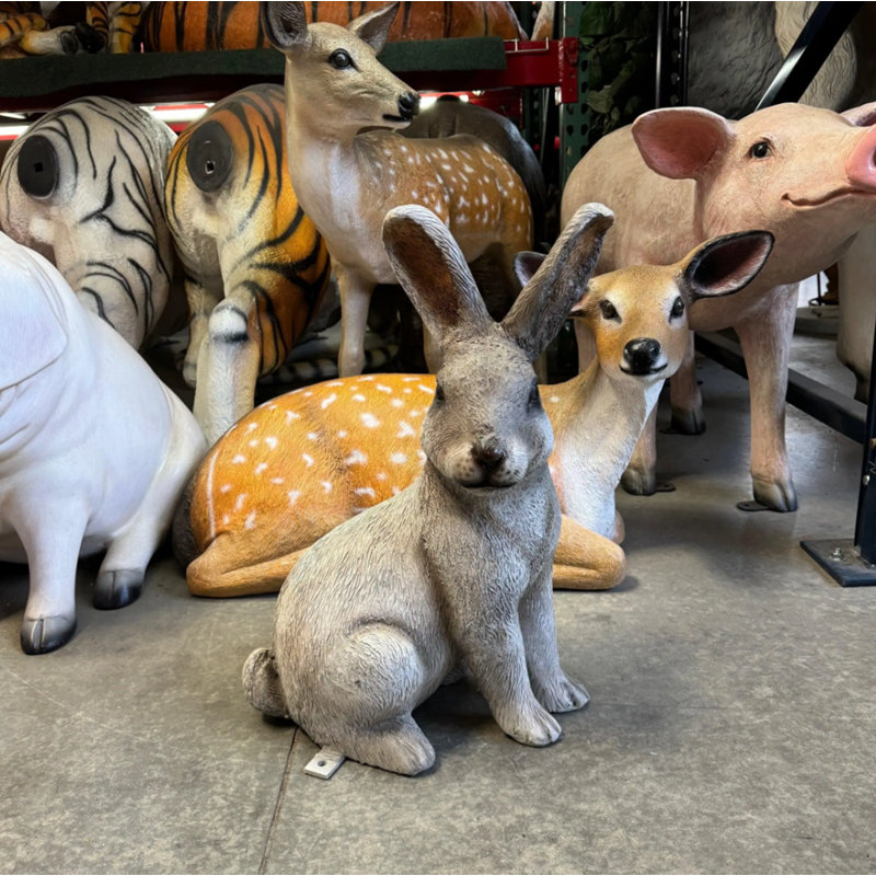 Rosalind Wheeler Rabbit Life Size Statue | Wayfair