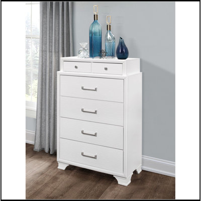 Commode blanche avec 2 petits tiroirs