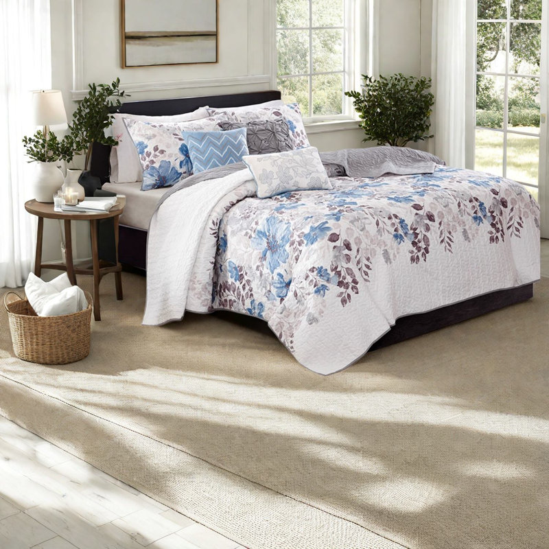 Ensembles de literie transitionnels 6 pièces, en coton avec motif floral, pour les chambres à coucher apaisantes
