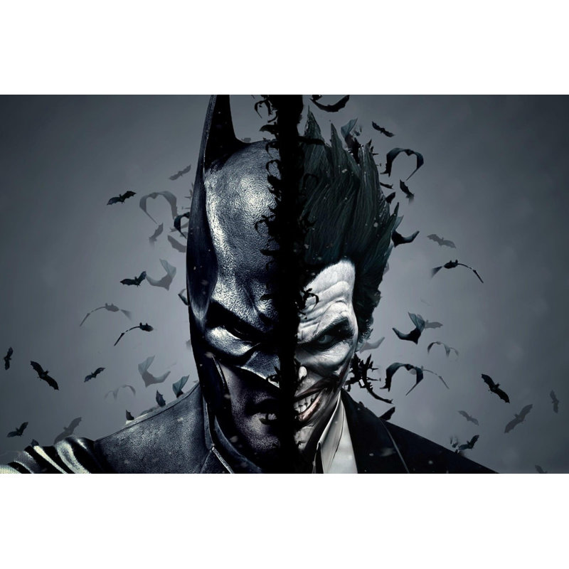 Batman And Joker, Illustration, films, papier peint, affiche murale, impression sur toile, H 30 po x l 45 po x P 1,5 po