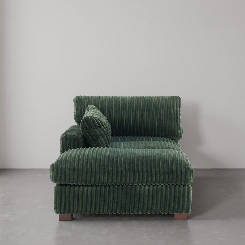 Upholstered Chaise Lounge, Green