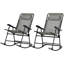 Ensemble de chaises berçantes d'extérieur 2 pièces Outsunny, ensemble de chaise berçante pliante pour patio avec appui-tête