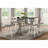 Rustic Look Distressed Gray Finish Counter Height Dining Table Solid Rubberwood Kitchen Dining