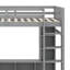 Lit mezzanine en bois avec bureau, étagères à rangement multiples, DEL et portemanteau suspendu
