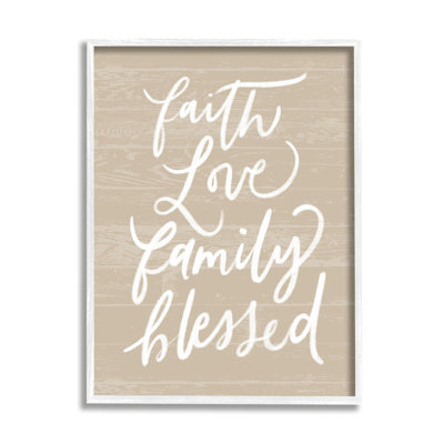 Faith Love Family Blessed Calligraphy