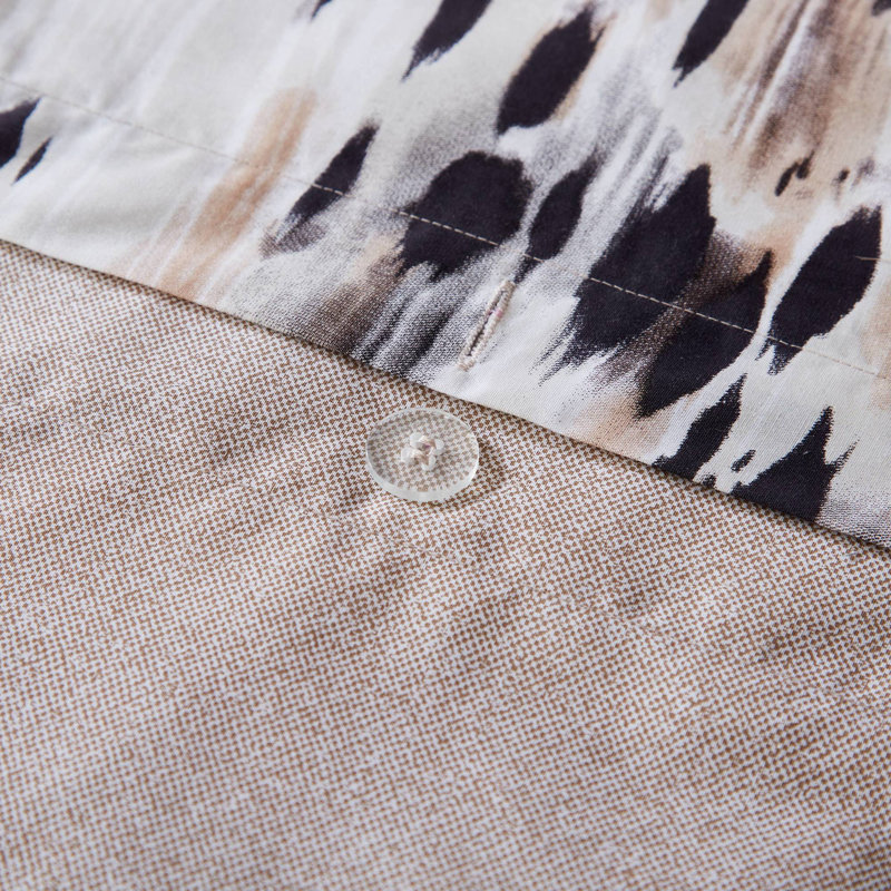 Abstract Leopard Cotton Brown Queen Duvet Cover Set