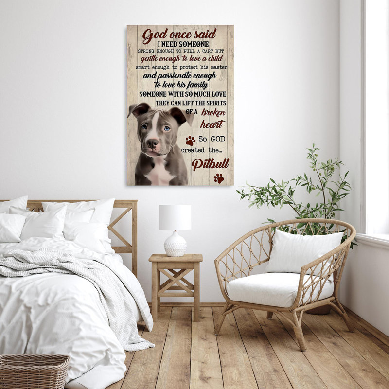 «El Godo So God créé le Pitbull», impression sur toile, H 14 po x l 11 po x P 1,25 po