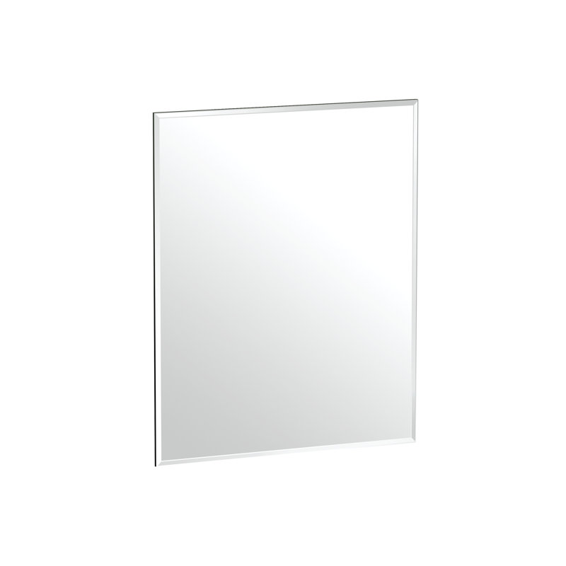 Flush Mount Frameless Beveled Wall Rectangle Mirror | Mount Landscape or Portrait, 24" H x 19.5" W