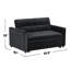 Causeuse convertible en velours avec capitonnage et poches latérales, noir