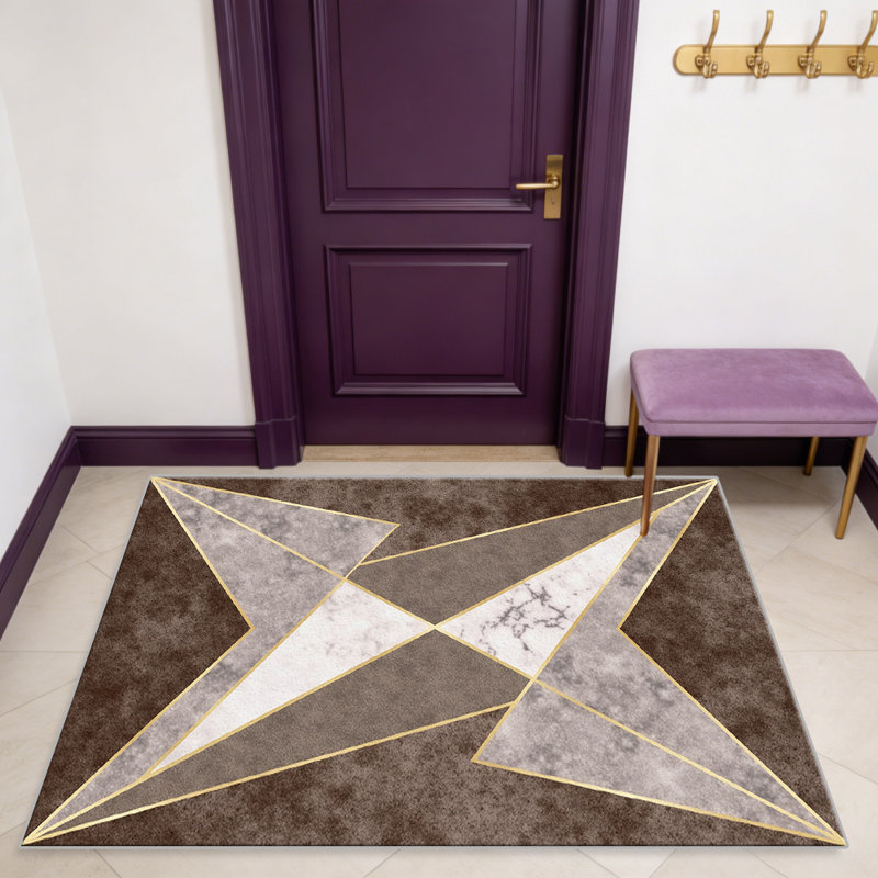 Brown Marble Star carpet-easy to clean, machine-washable, soft and comfortable; suitable for door mats, kitchens, living rooms, bedrooms, corridors, and laundry areas. Easy to clean, durable carpet for home decoration.