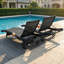 Ensemble de chaise longue de 80 po en osier de patio, fauteuil inclinable d'extérieur en rotin avec roulettes, table d'appoint coulissante, dossier réglable pour le bord de la piscine-1327612763-1327612765