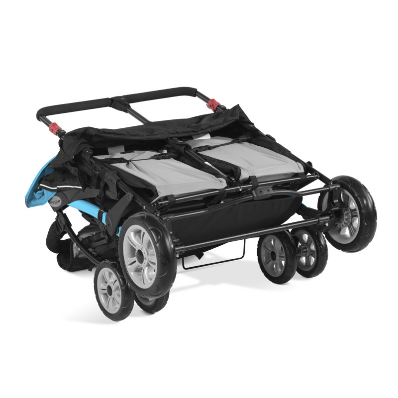 Compass Quad 4-Seat Tandem Stroller, Black/Grey