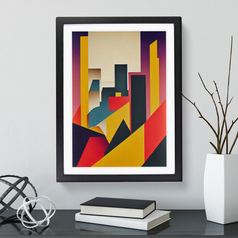 The Abstract Architecture No.5 Skyscraper - Wall Art, 36cm H x 27cm W, Black Framed Paper, White