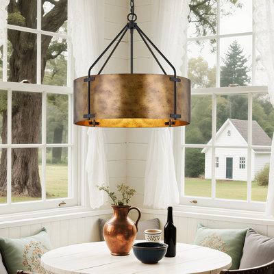 4 - Light Dimmable Drum Chandelier