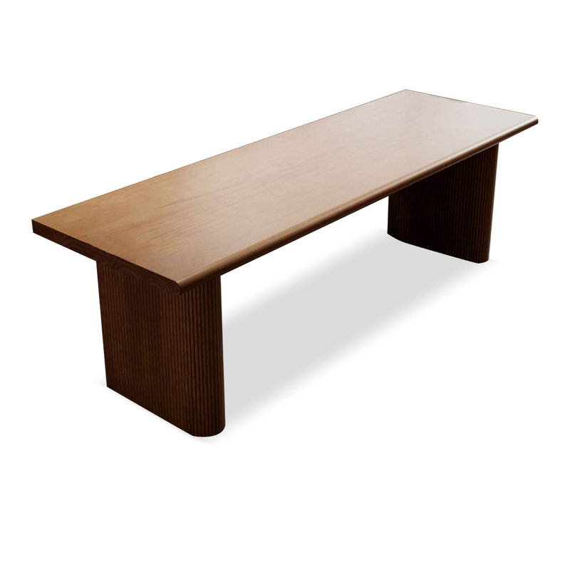 Bureau rectangulaire en bois massif brun noisette, H 29,53 po x l 86,61 po x P 27,56 po