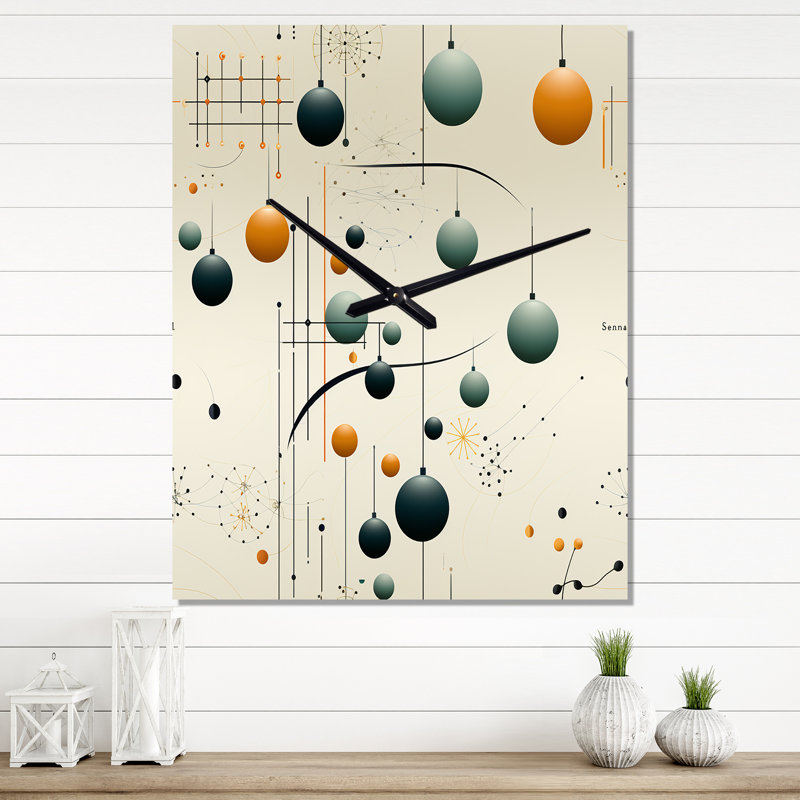 Horloge murale Harmonious Sphere And Lines Balance Zen, H 32 po x l 16 po x P 1 po