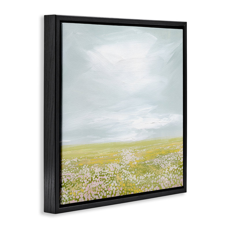 Vast Spring Meadow Framed Floater Canvas Wall Art by Grace Popp, 18" H x 18" W, Jet Black Floater Frame