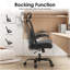 Chaise de bureau ergonomique, chaise de bureau avec appui-tête, chaise d'ordinateur à haut dossier avec accoudoirs et support lombaire réglable pour salle d'étude de bureau à domicile, noir et noir foncé-1260294658-1260294910