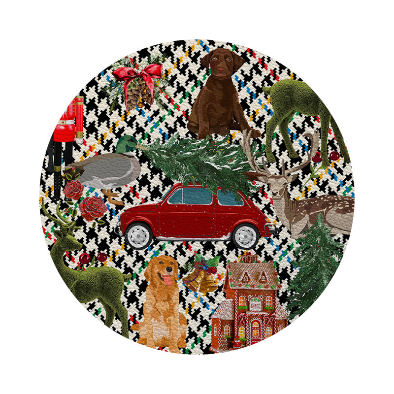 Coaster, Multi Plaid
