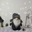 Figurine de Noël gnome debout à DEL - bleu et gris