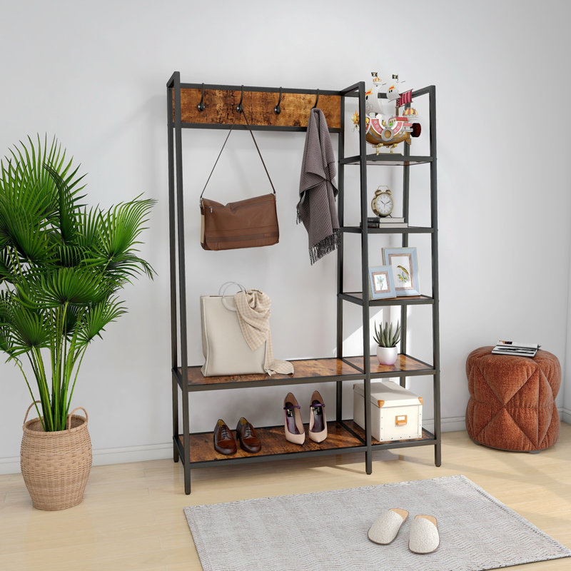 Arbre d'entrée avec banc et rangement pour chaussures