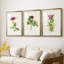 «Pretty Pink Botanicals II», reproduction sur mesure encadrée de qualité supérieure - 3 pièces-2145477661-2145477664