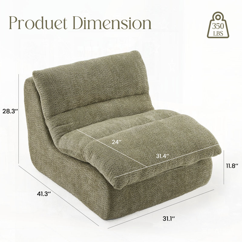 Fauteuil moderne avec assise moelleuse, Vert
