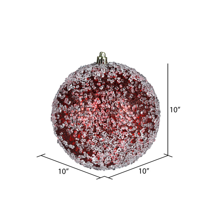 Ornement boule scintillante, H 10 po x l 10 po x P 10 po, Bourgogne, 1