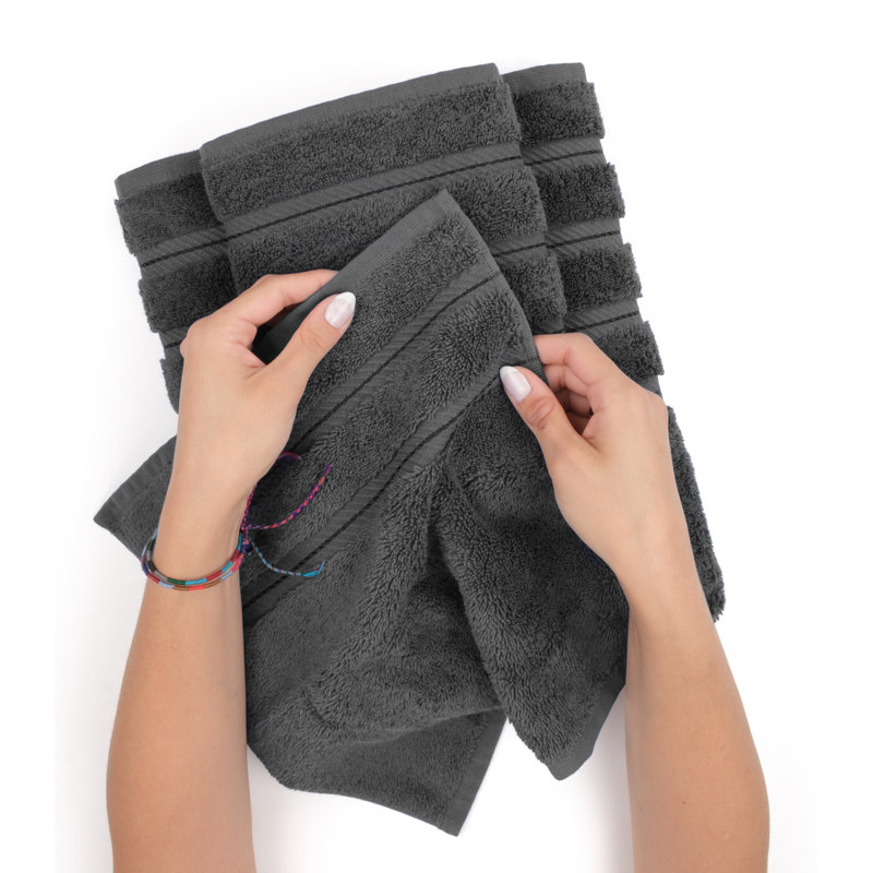 Edison 100% Turkish Cotton Quick-Drying Bath Towels, Gray