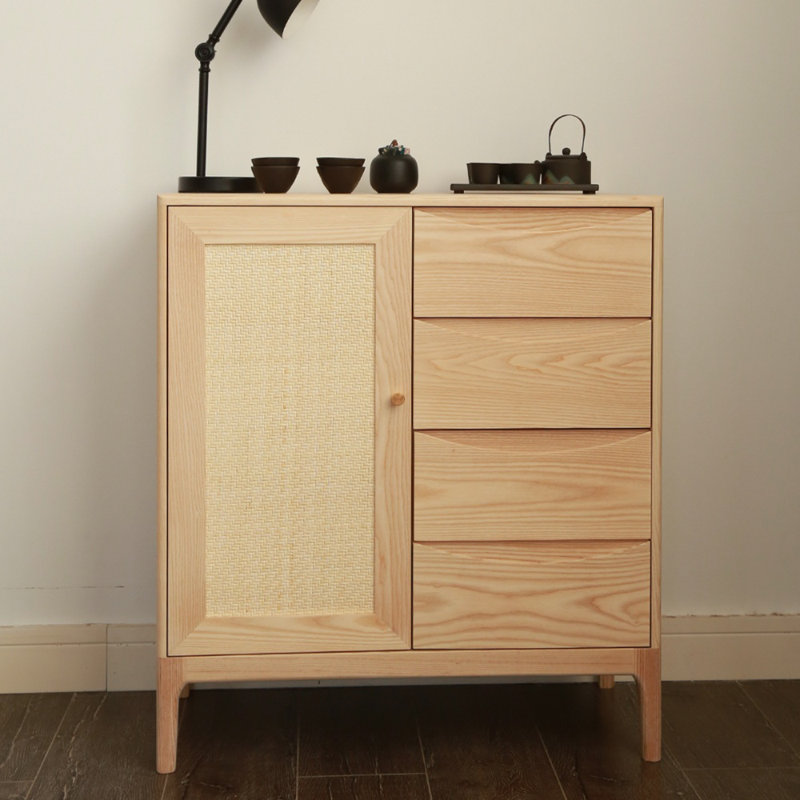 Buffet décoratif minimaliste de style japonais Fujimon, H 35,43 po x l 31,5 po x P 15,75 po